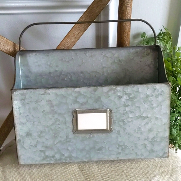 Other - EUC - Farmhouse Silver Hanging Mail Bin